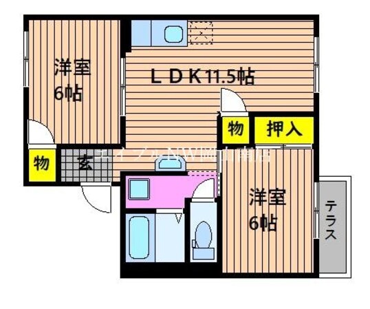 北長瀬駅 徒歩22分 1階の物件間取画像